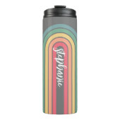 レトロラインアーチパステルレインボーカラースクリプト名 タンブラー (正面)