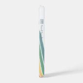 レトロラインアーチパステルレインボーカラースクリプト名 iPhone 15ケース (左側面)