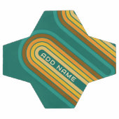 レトロラインアーチ自然カラー – 名前をカスタムする サッカーボール (フラット)