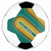 レトロラインアーチ自然カラー – 名前をカスタムする サッカーボール (正面)