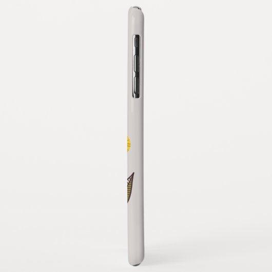 レトロラインアートイエローフローラパーソナライズされた名 Case-Mate iPhoneケース (裏面/左)