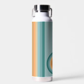 レトロラインアートサンセットサウスウエストカラーズサークル ウォーターボトル (正面)