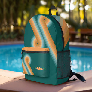 レトロラインアートサンセットサウスウエストカラーズサークル プリントバックパック