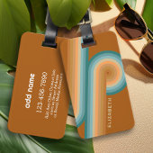 レトロラインアートサンセットサウスウエストカラーズサークル ラゲッジタグ