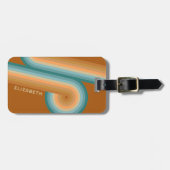 レトロラインアートサンセットサウスウエストカラーズサークル ラゲッジタグ (正面横)