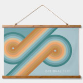 レトロラインアートサンセットサウスウエストカラーズサークル 吊り下げ型タペストリー (正面)