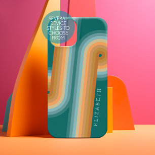 レトロラインアートサンセットサウスウエストカラーズサークル SAMSUNG GALAXY S21ケース