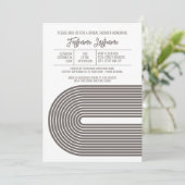 レトロラインアートブライダルシャワーパーティーシャンパンカラー 招待状 (スタンド正面)