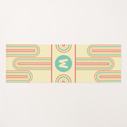 レトロラインアートモノグラム ヨガマット (正面(横))