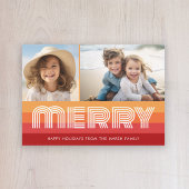 レトロラインアートレッドメリーオレンジ – 写真 – 70s Vibe シーズンカード