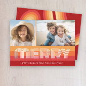 レトロラインアートレッドメリーオレンジ – 写真 – 70s Vibe シーズンカード