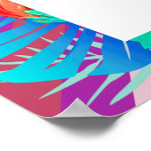 レトロライントロピカルマゼンタブライダルシャワーへようこそ ポスター (角)