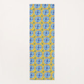 レトロラウンドメキシコデイジータイル模様 ヨガマット (正面)