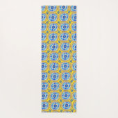 レトロラウンドメキシコデイジータイル模様 ヨガマット (裏面)