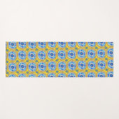 レトロラウンドメキシコデイジータイル模様 ヨガマット (正面(横))