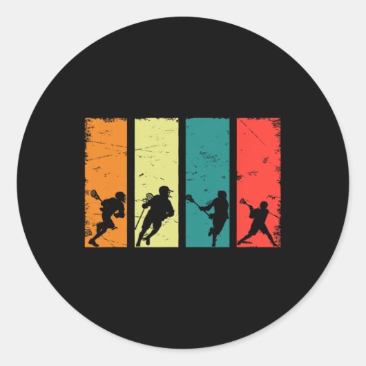 レトロラクロスプレーヤーズラックススティックヴィンテージラクロス ラウンドシール (正面)