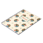 レトロラクーンバレンタインデーとラブレター ノートブック (左側)