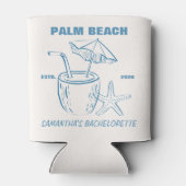 レトロラグジュアリービーチソーシャルクラブロゴハッチェロット 缶クーラー (裏面)