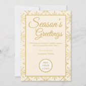 レトロラグジュアリー ホリデー ビジネス グリーティング カード (正面)