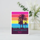レトロラグナビーチカリフォルニアヴィンテージトラベル ポストカード (スタンド正面)