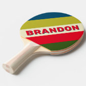 レトロラグビーはっきりしたストライプビーの名前 卓球ラケット (正面アングル)