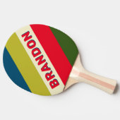 レトロラグビーはっきりしたストライプビーの名前 卓球ラケット (横)