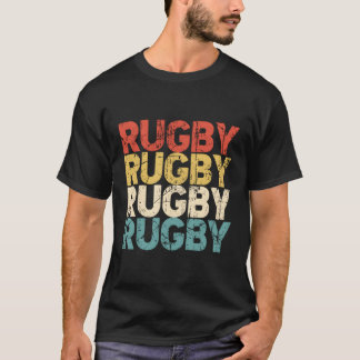 レトロラグビープレーヤーギフトヴィンテージラグビー用クライストマ Tシャツ