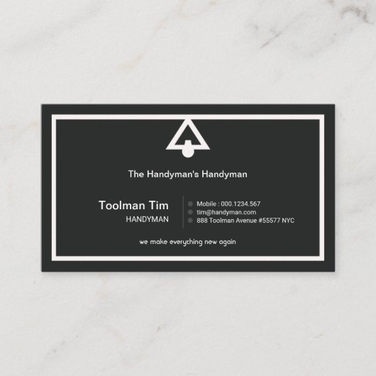 レトロラシンプルンプシェー縁どドハンドマン 名刺 (正面)