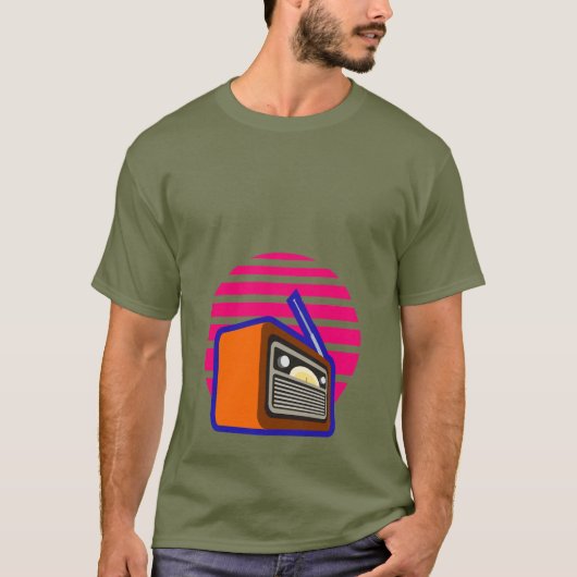 レトロラジオビンテージ メンズTシャツ Tシャツ (正面)