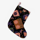 レトロラジオ、テープレコーダパターン。 スモールクリスマスストッキング (正面 (吊り時))