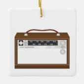 レトロラジオ – ヴィンテージラジオ – クラシックラジオ セラミックオーナメント (正面)