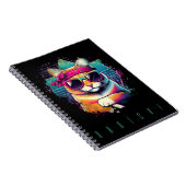 レトロラジカルキャット、バンダナとサングラス ノートブック (右側)