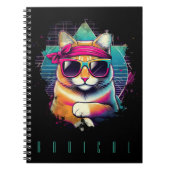 レトロラジカルキャット、バンダナとサングラス ノートブック (正面)