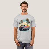 レトロラスタイルラグジュアリークラシックヴィンテージカー Tシャツ (正面フル)