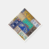 レトロラスティライセンスプレート スタンダードカクテルナプキン (角)