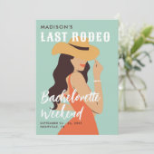 レトロラストエレガントロデオピンクグリーンバチェロレッテ 招待状 (スタンド正面)