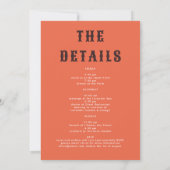 レトロラストエレガントロデオピンクグリーンバチェロレッテ 招待状 (裏面)