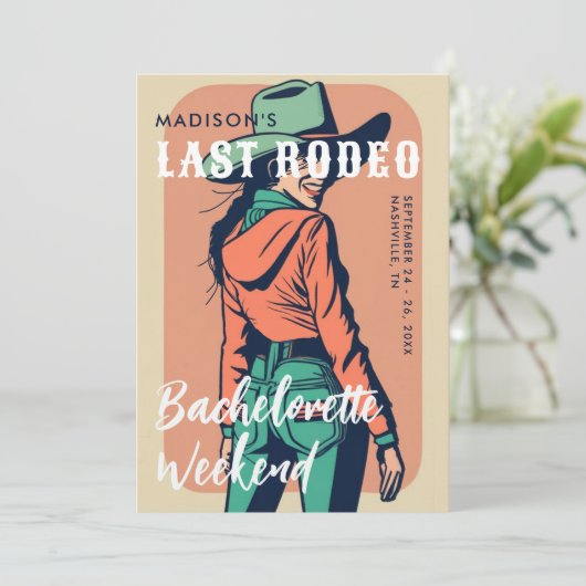 レトロラストロデオのポスターの旅程バチェロレッテ 招待状 (スタンド正面)