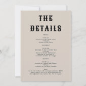 レトロラストロデオインクスケッチの旅程バチェロレッテ 招待状 (裏面)