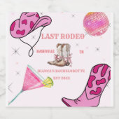 レトロラストロデオ女性のカーボーイウェスタンバチェロレッテ スパークリングワインラベル (シングルラベル)