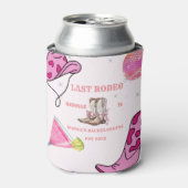 レトロラストロデオ女性のカーボーイウェスタンバチェロレッテ 缶クーラー (缶正面)