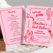 レトロラストロデオ女性のカーボーイバチェロレッテパルトリ 招待状