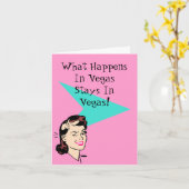 レトロラスベガスおもしろいウィンクカード カード (黄色い花)