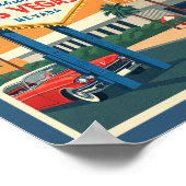 レトロラスベガスネバダトラベルポスター ポスター (角)