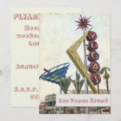 レトロラスベガスネバダベガススタイリッシュストリップ 招待状 (正面/裏面)