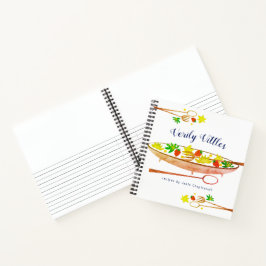 レトロラズベリーサラダパーソナライズされたレシピクックブック ノートブック