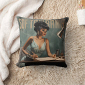 レトロラディアンスブラックウーマンヴィンテージグラマー クッション (ブランケット)