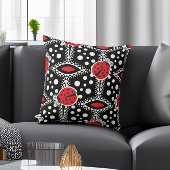 レトロラディバグ水玉模様赤と黒 クッション
