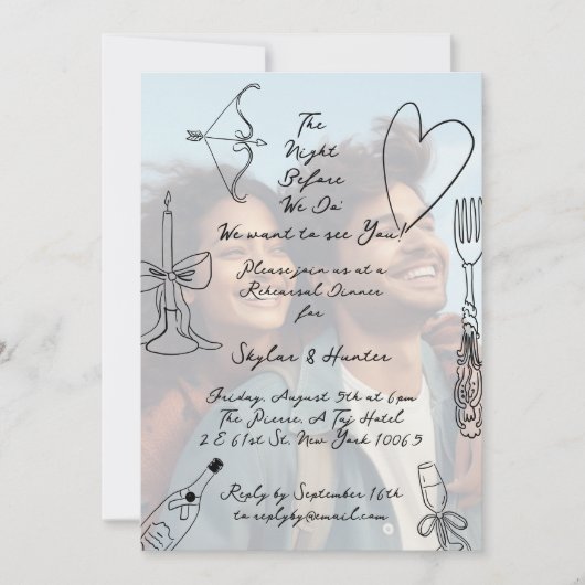 レトロラドルチェヴィタリハーサルディナーオーバーレイ写真 招待状 (正面)