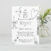 レトロラドルチェヴィタ結婚のリハーサルディナー 招待状 (スタンド正面)